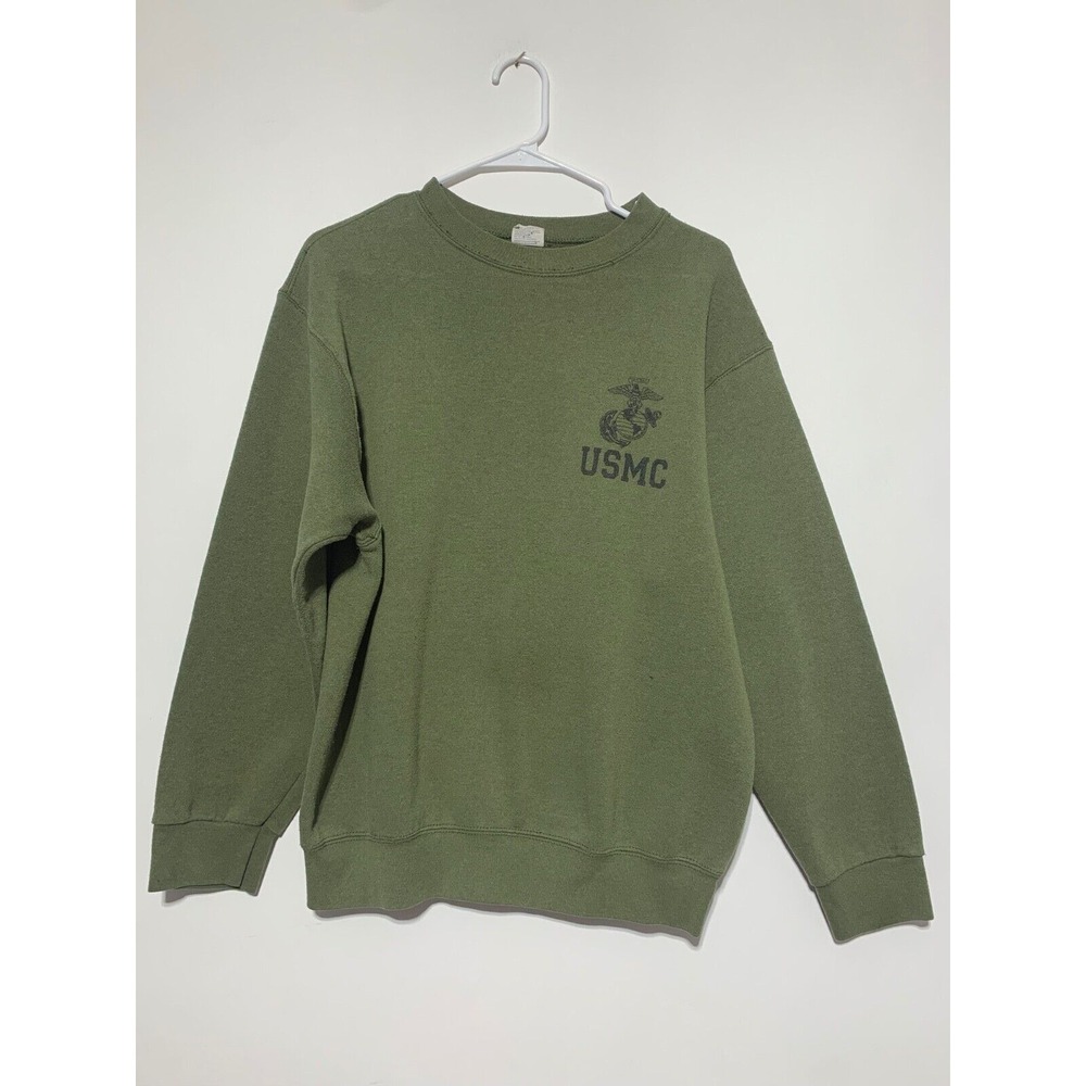 Campbellsville Apparel Company USMC Men Size M Green Vintage Crewneck Sweatshirt